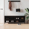 Szafka na buty, czarna, 131x35x50 cm, materiał drewnopochodny