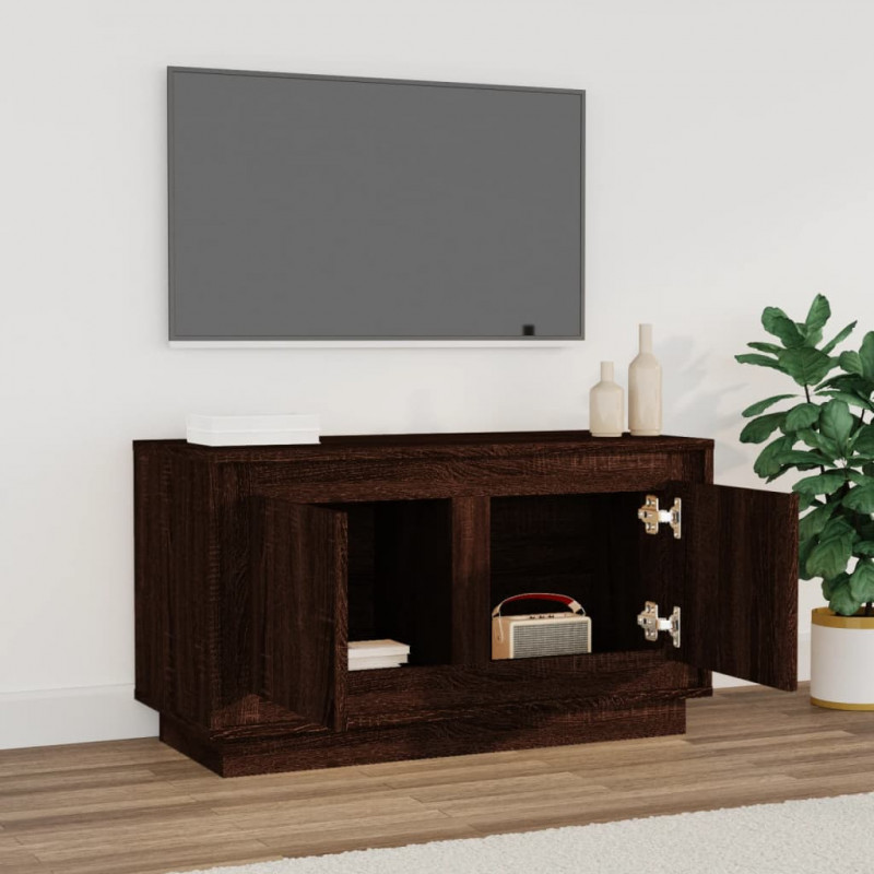 Szafka pod telewizor, brązowy dąb, 80x35x45 cm