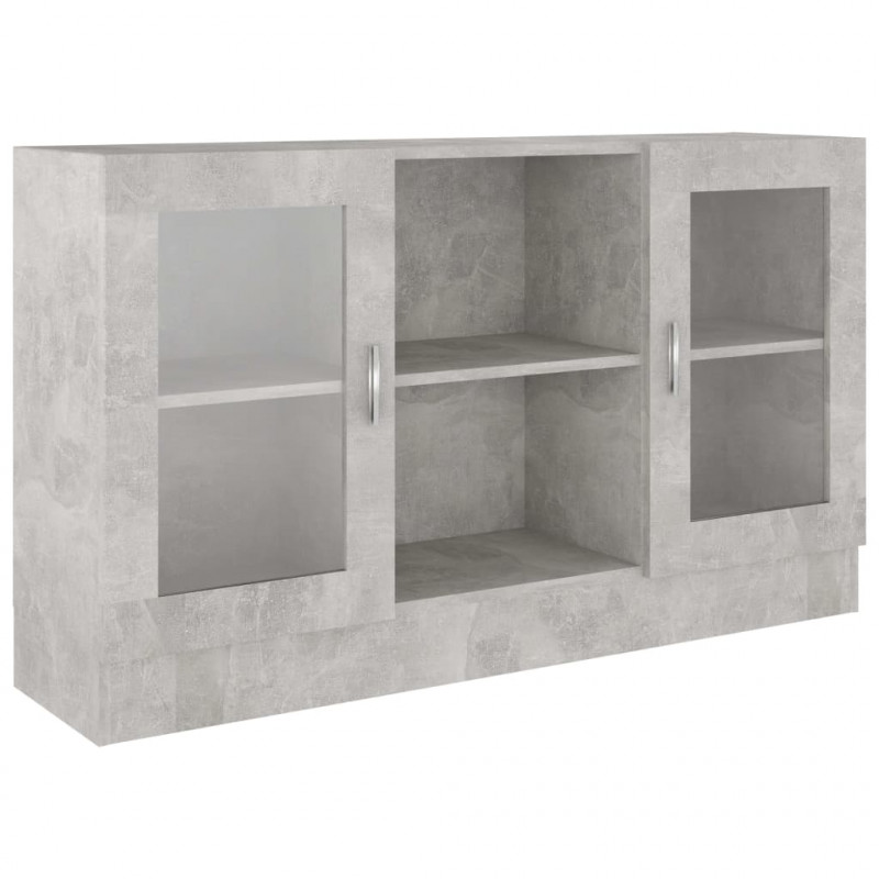 Witryna, szarość betonu 120x30,5x70 cm, materiał drewnopochodny