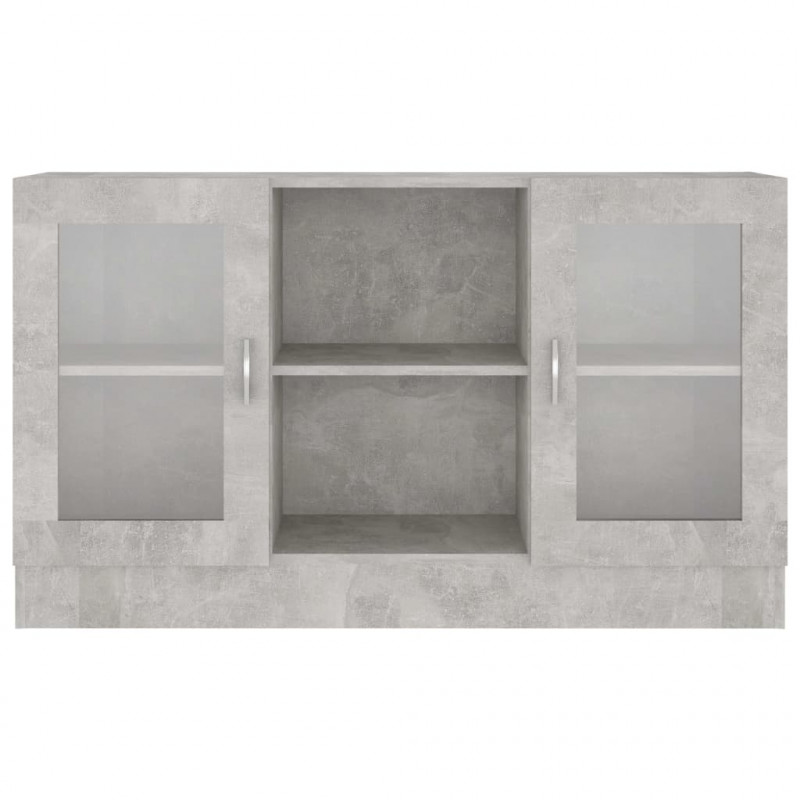 Witryna, szarość betonu 120x30,5x70 cm, materiał drewnopochodny