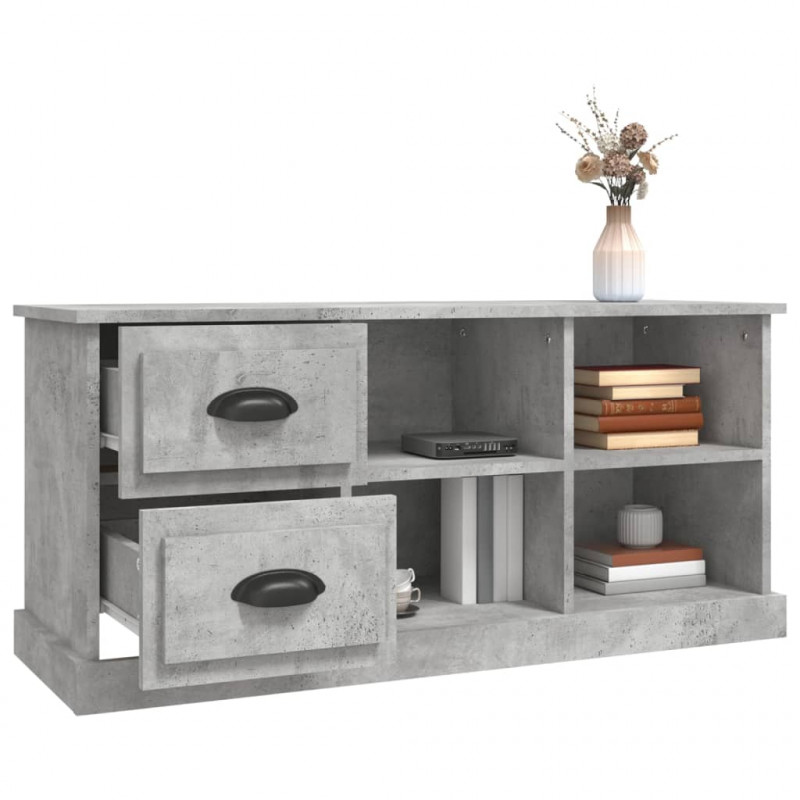 Szafka pod TV, szarość betonu, 102x35,5x47,5 cm