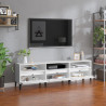 Szafka pod TV, wysoki połysk, biała, 150x30x44,5 cm