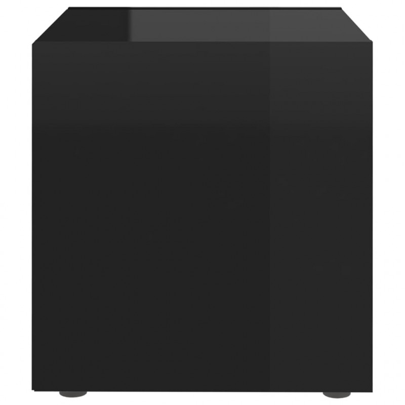 Szafki pod TV, 2 szt., wysoki połysk, czarne, 37x35x37 cm