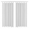 130360 2 sztuki białych zasłon z mikro satyny z otworami 140 x 225 cm