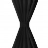 130355 2 sztuki czarnych zasłon z mikro satyny z otworami 140 x 245 cm
