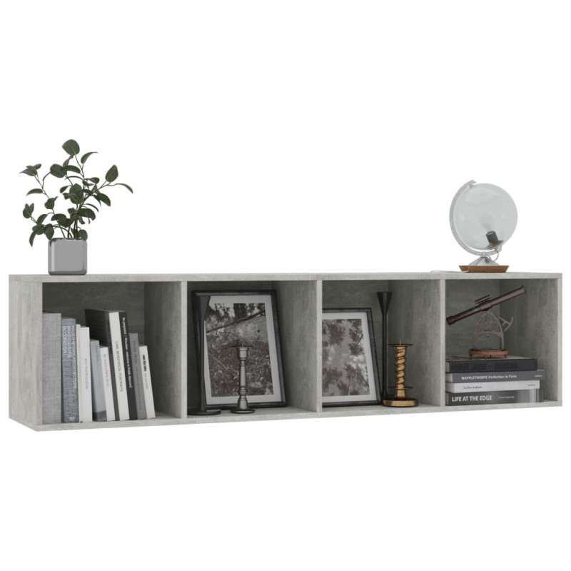 Regał na książki/szafka TV, betonowy szary, 143x30x36 cm