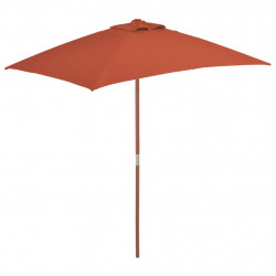 Parasol ogrodowy na drewnianym słupku, 150 x 200 cm, terakota