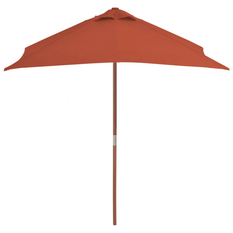 Parasol ogrodowy na drewnianym słupku, 150 x 200 cm, terakota