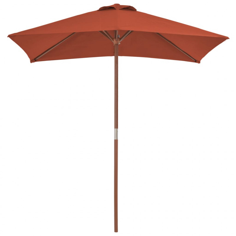 Parasol ogrodowy na drewnianym słupku, 150 x 200 cm, terakota