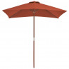 Parasol ogrodowy na drewnianym słupku, 150 x 200 cm, terakota