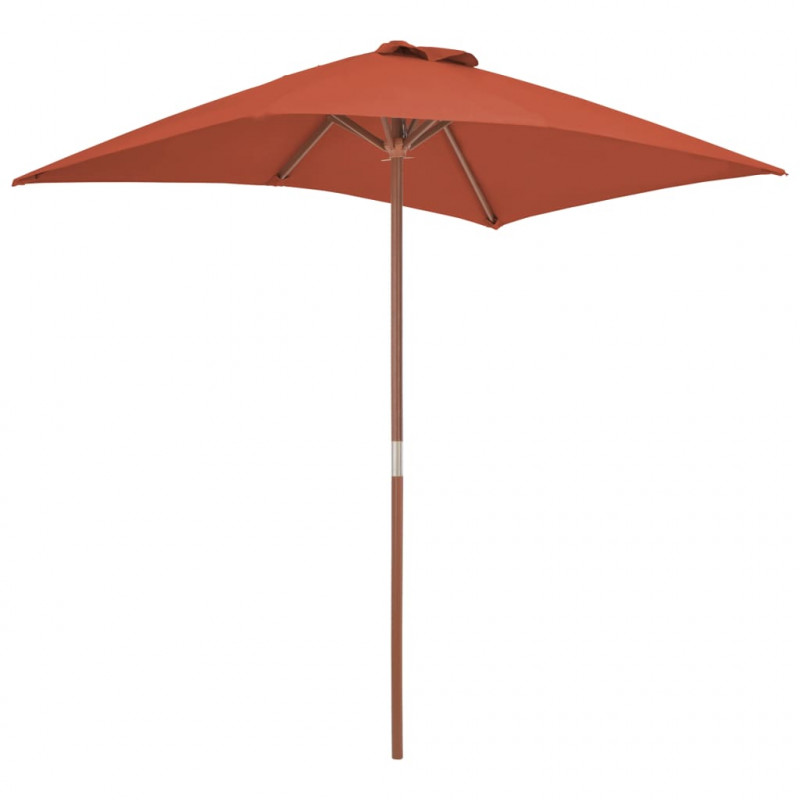 Parasol ogrodowy na drewnianym słupku, 150 x 200 cm, terakota