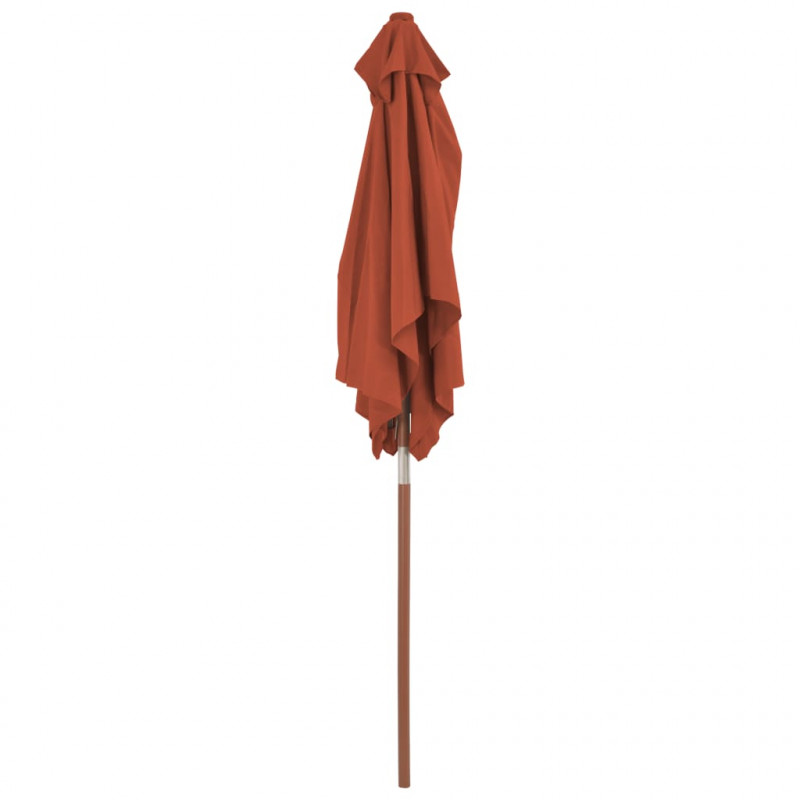 Parasol ogrodowy na drewnianym słupku, 150 x 200 cm, terakota