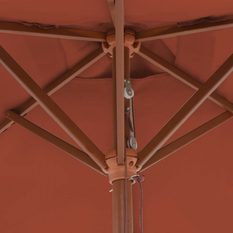 Parasol ogrodowy na drewnianym słupku, 150 x 200 cm, terakota