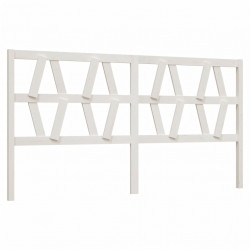 Wezgłowie łóżka, białe, 206x4x100 cm, lite drewno sosnowe