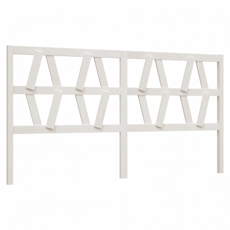 Wezgłowie łóżka, białe, 206x4x100 cm, lite drewno sosnowe