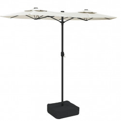 Podwójny parasol ogrodowy, piaskowy, 316x240 cm