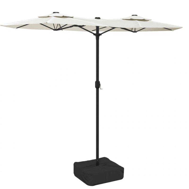 Podwójny parasol ogrodowy, piaskowy, 316x240 cm