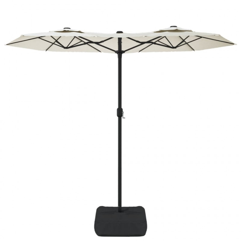 Podwójny parasol ogrodowy, piaskowy, 316x240 cm