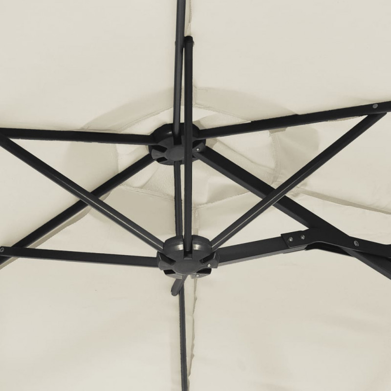 Podwójny parasol ogrodowy, piaskowy, 316x240 cm