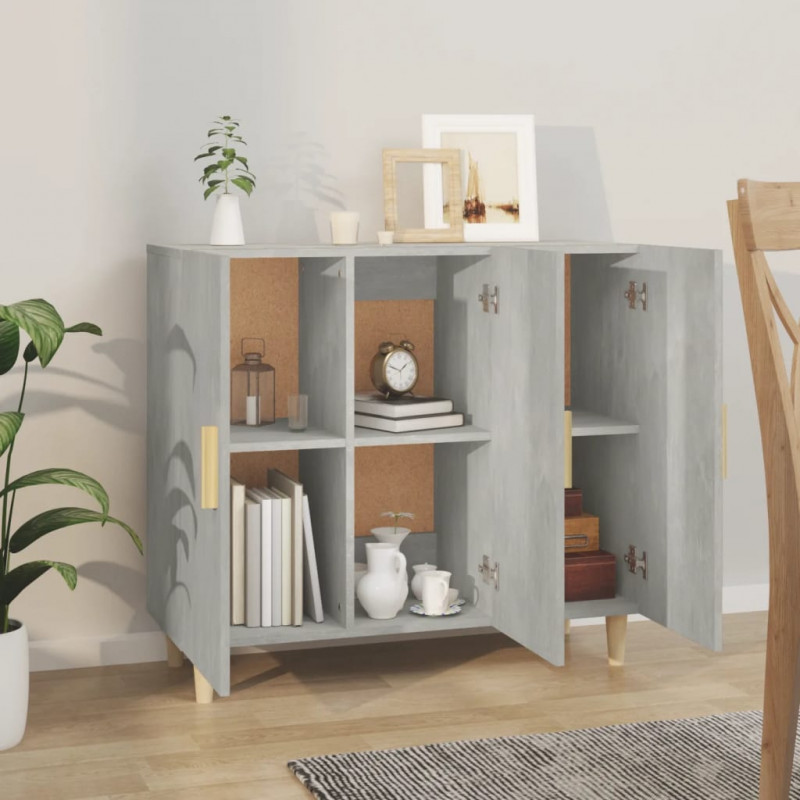 Szafka, szarość betonu, 90x34x80 cm, materiał drewnopochodny