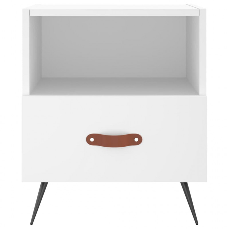 Szafka nocna, biała, 40x35x47,5 cm, materiał drewnopochodny