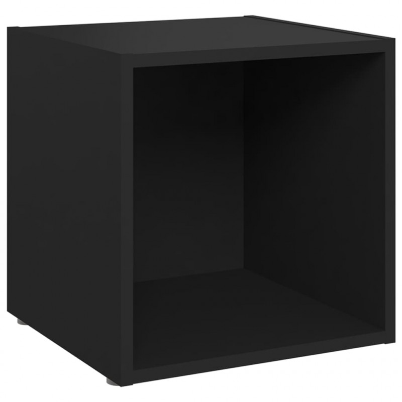 Szafki pod TV, 4 szt., czarne, 37x35x37 cm