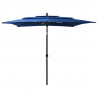 3-poziomowy parasol na aluminiowym słupku, niebieski, 2,5x2,5 m