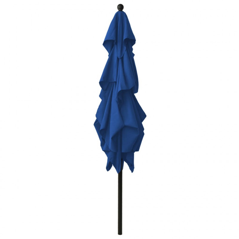 3-poziomowy parasol na aluminiowym słupku, niebieski, 2,5x2,5 m