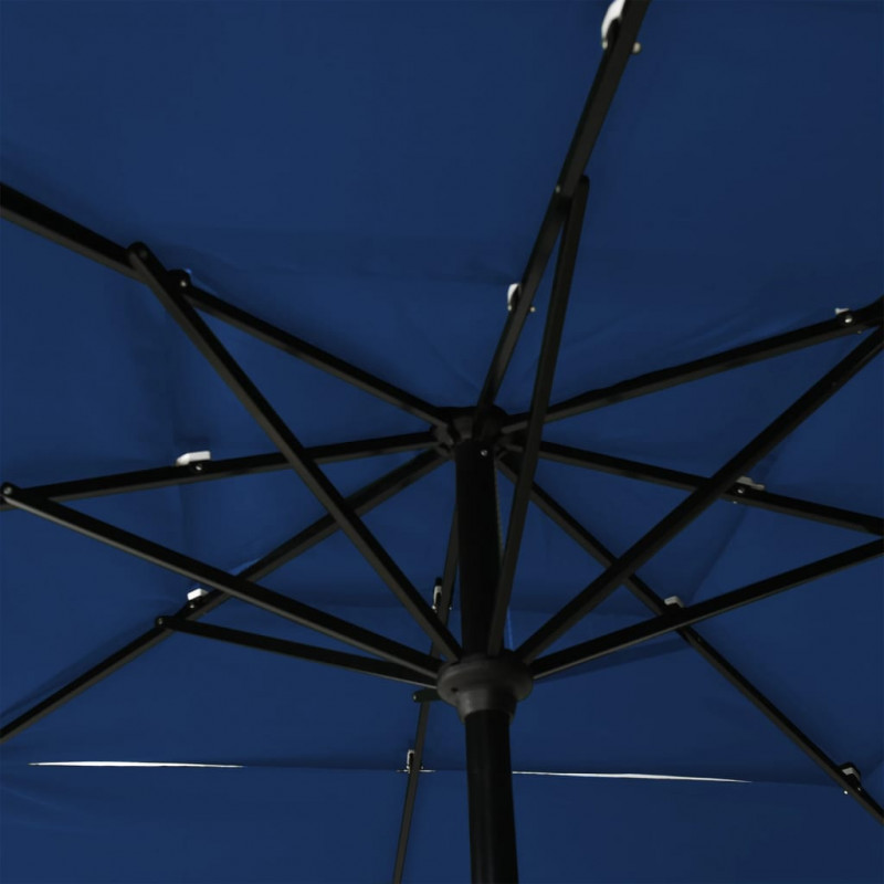 3-poziomowy parasol na aluminiowym słupku, niebieski, 2,5x2,5 m