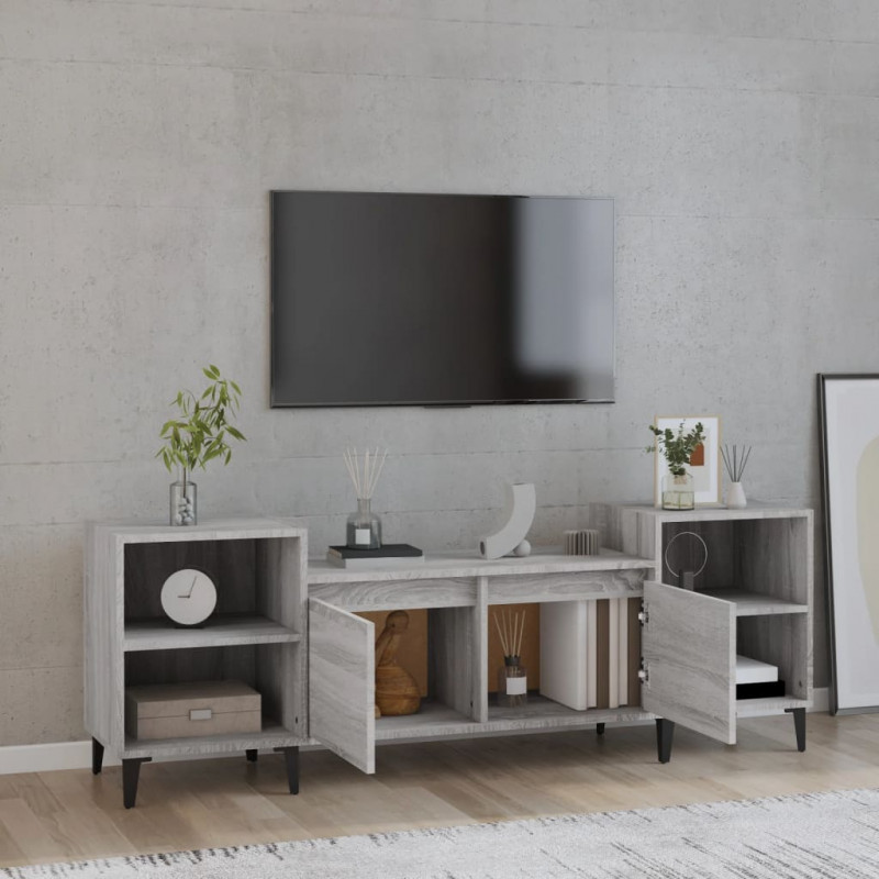 Szafka pod telewizor, szary dąb sonoma, 160x35x55 cm