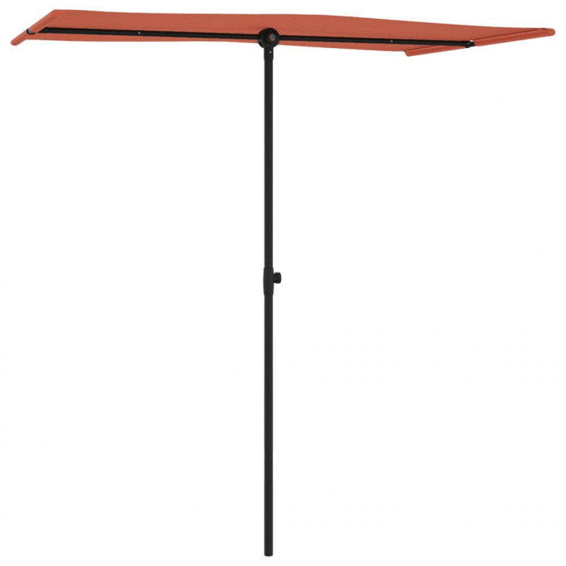 Parasol ogrodowy na aluminiowym słupku, 180x110 cm, terakota