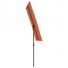 Parasol ogrodowy na aluminiowym słupku, 180x110 cm, terakota