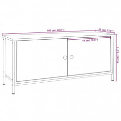 Szafka pod TV, czarna, 102x35x45 cm, materiał drewnopochodny