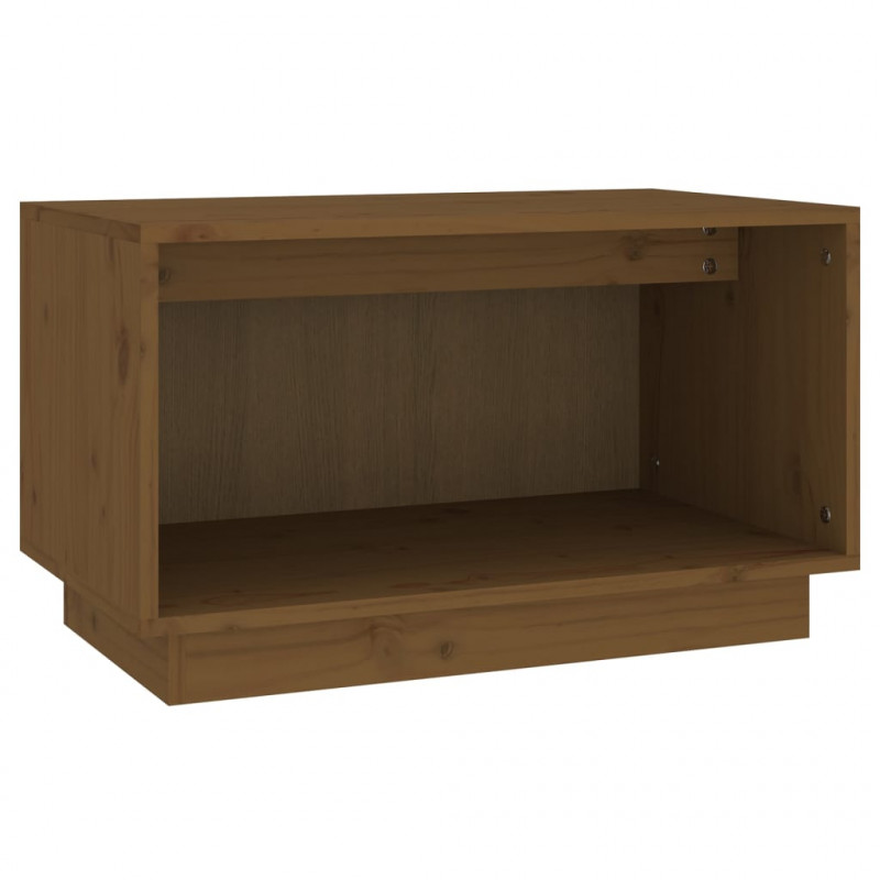 Szafka pod TV, miodowy brąz, 60x35x35 cm, lite drewno sosnowe
