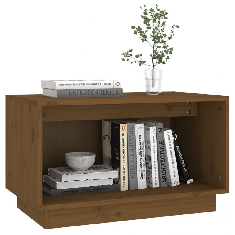 Szafka pod TV, miodowy brąz, 60x35x35 cm, lite drewno sosnowe