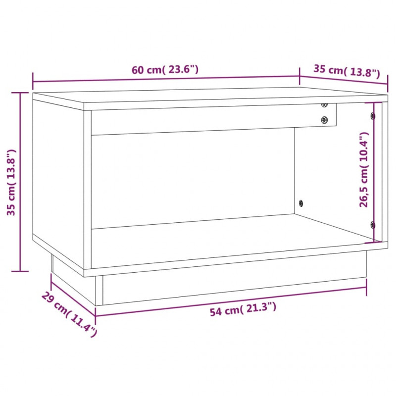Szafka pod TV, miodowy brąz, 60x35x35 cm, lite drewno sosnowe