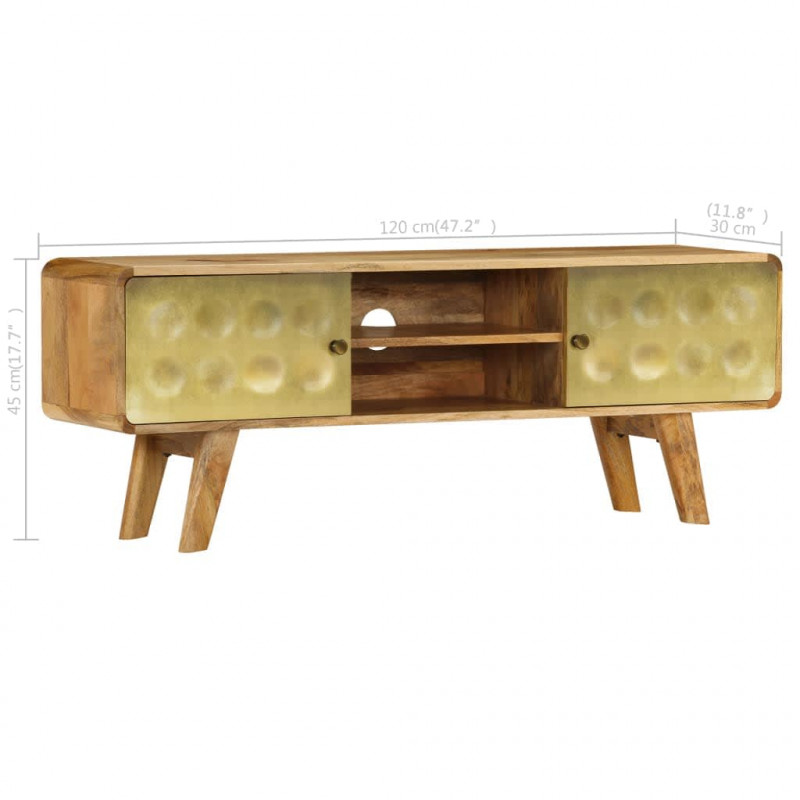 Szafka pod telewizor, lite drewno mango, 120 x 30 x 45 cm