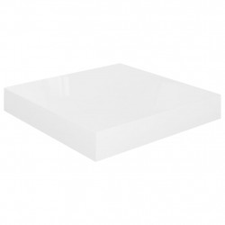 Półka ścienna, biała, wysoki połysk, 23x23,5x3,8 cm, MDF