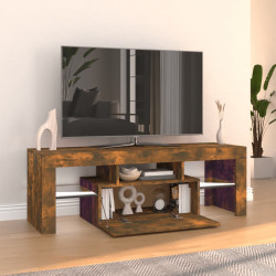 Szafka pod TV z oświetleniem LED, przydymiony dąb, 120x35x40 cm