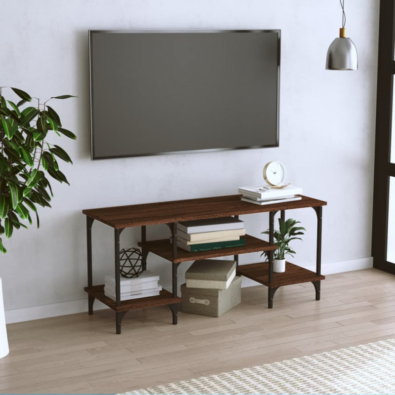 Szafka pod TV, brązowy dąb, 102x35x45,5 cm