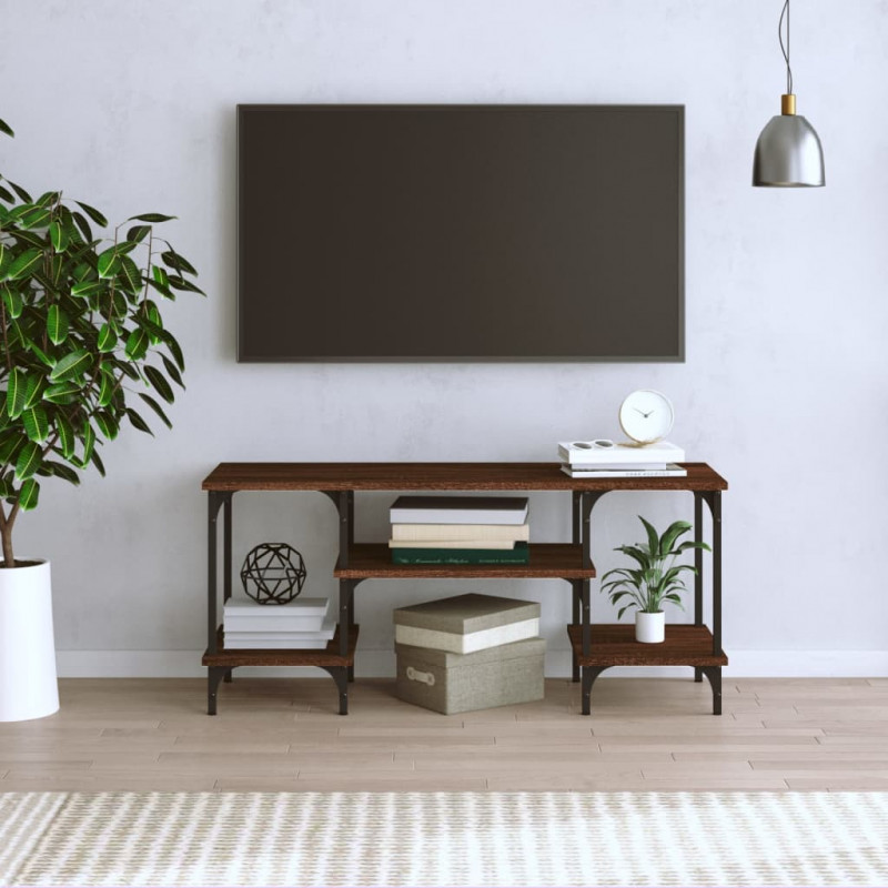 Szafka pod TV, brązowy dąb, 102x35x45,5 cm
