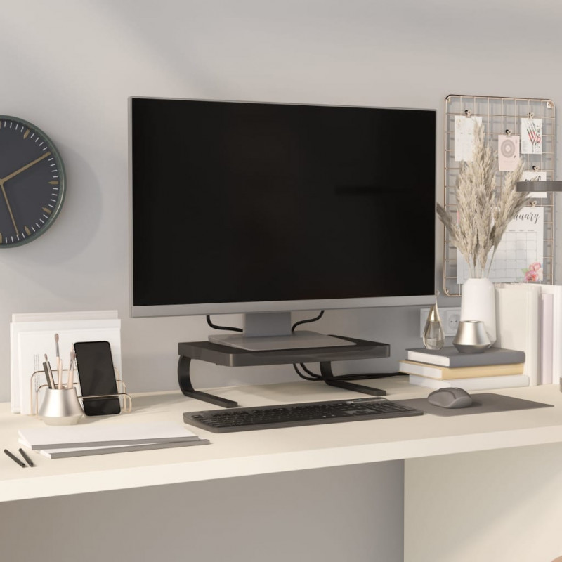 Podstawka pod monitor, czarna, 37x28x11,5 cm