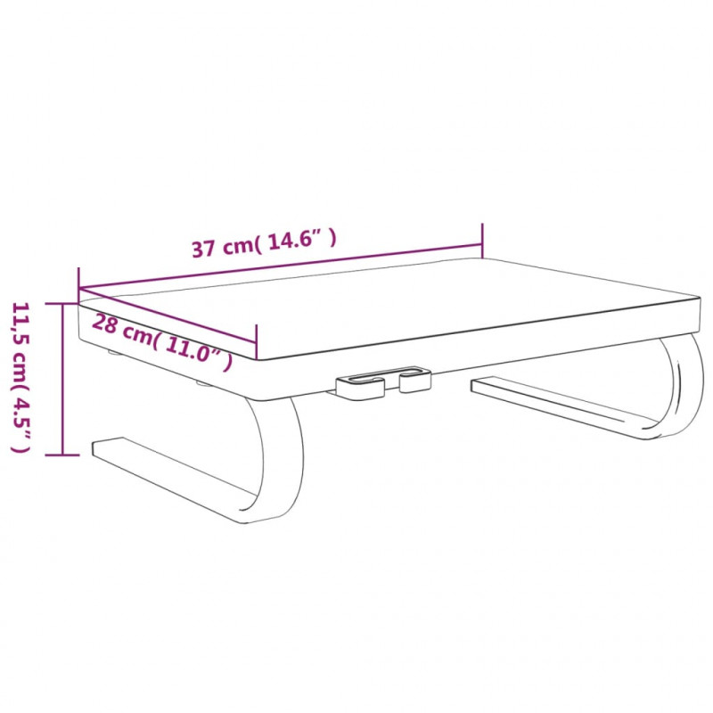 Podstawka pod monitor, czarna, 37x28x11,5 cm