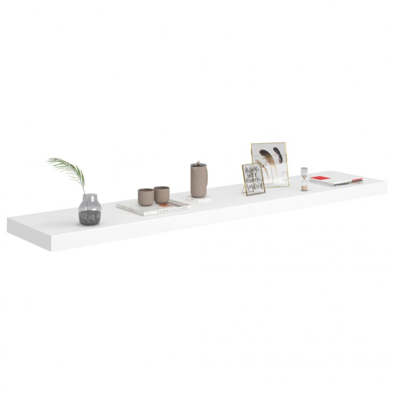 Półki ścienne 4 szt., białe, 120x23,5x3,8 cm, MDF