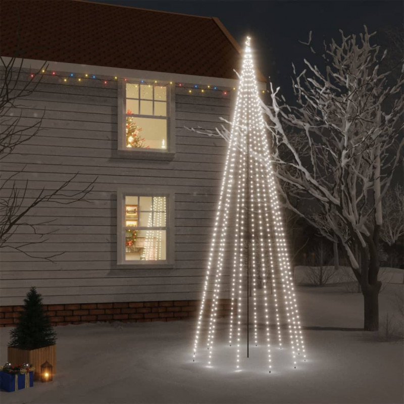 Choinka z kołkiem gruntowym, 732 zimne białe LED, 500 cm