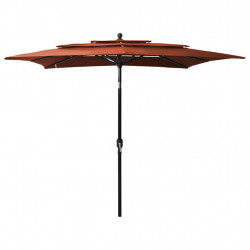 3-poziomowy parasol na aluminiowym słupku, terakotowy 2,5x2,5 m