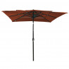 3-poziomowy parasol na aluminiowym słupku, terakotowy 2,5x2,5 m