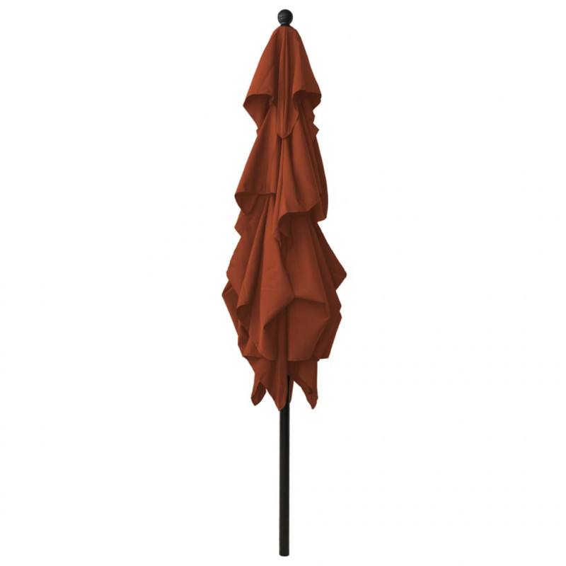 3-poziomowy parasol na aluminiowym słupku, terakotowy 2,5x2,5 m