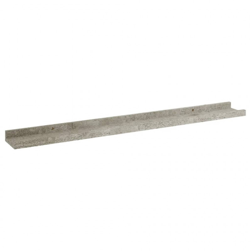 Półki ścienne, 4 szt., szarość betonu, 80x9x3 cm