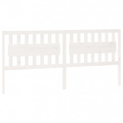 Wezgłowie łóżka, białe, 205,5x4x100 cm, lite drewno sosnowe